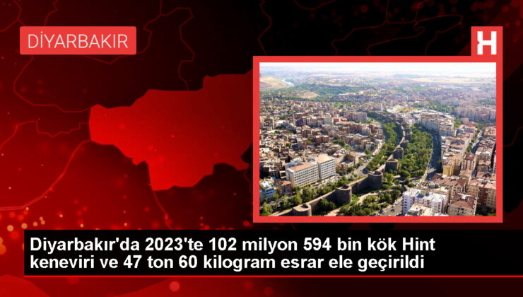 Diyarbakır’da 102 Milyon Kök Hint Keneviri ve 47 Ton Esrar Ele Geçirildi